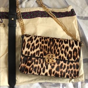 Tory Burch Cheetah Calf Hair Crossbody bag